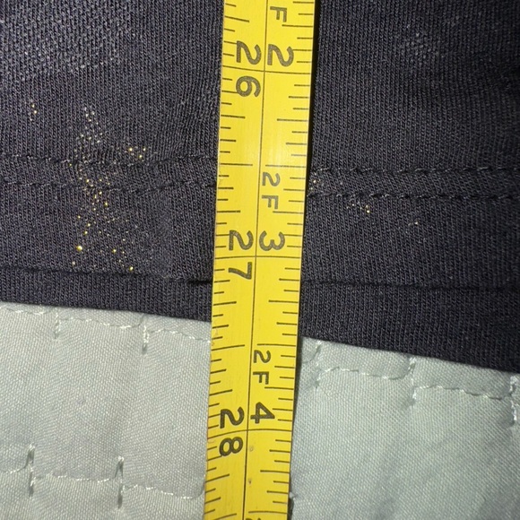 TORY BURCH Splattered Gold Foil Logo Black Long Sleeve T-Shirt Top Size S EUC - Picture 6 of 9